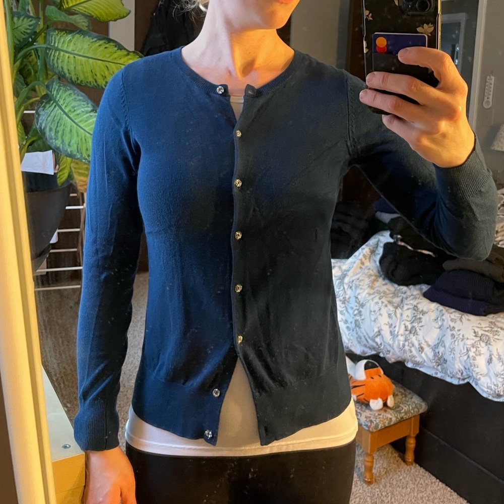 Turquoise Loft cardigan